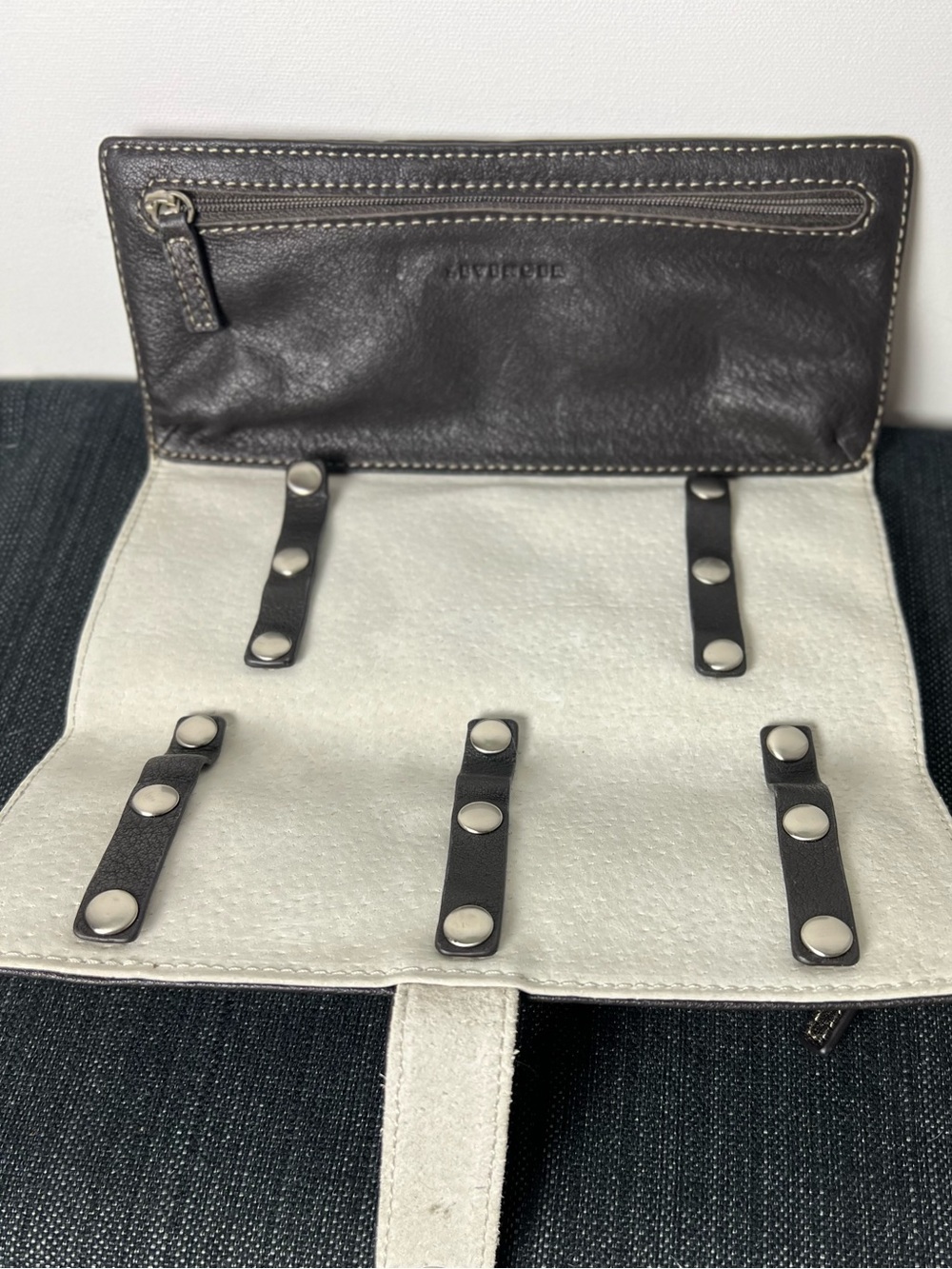 Levenger Travel Jewlery Case - Brown Leather